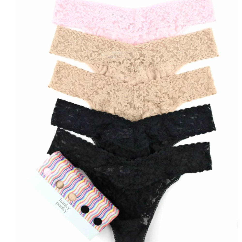 Hanky Panky Original Rise Lace Thong- PACK OF 6